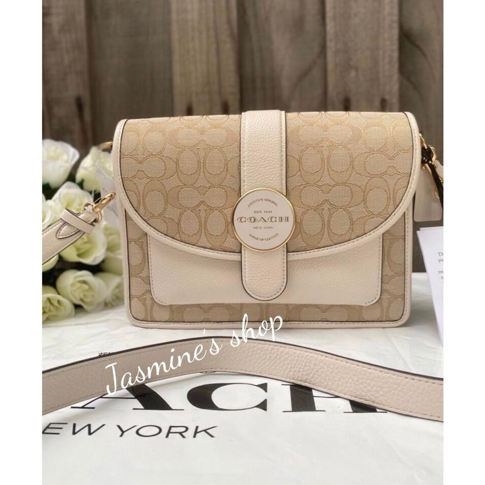 Coach Lonnie Crossbody In Signature Jacquard C8307 c8307/light khaki /chalk