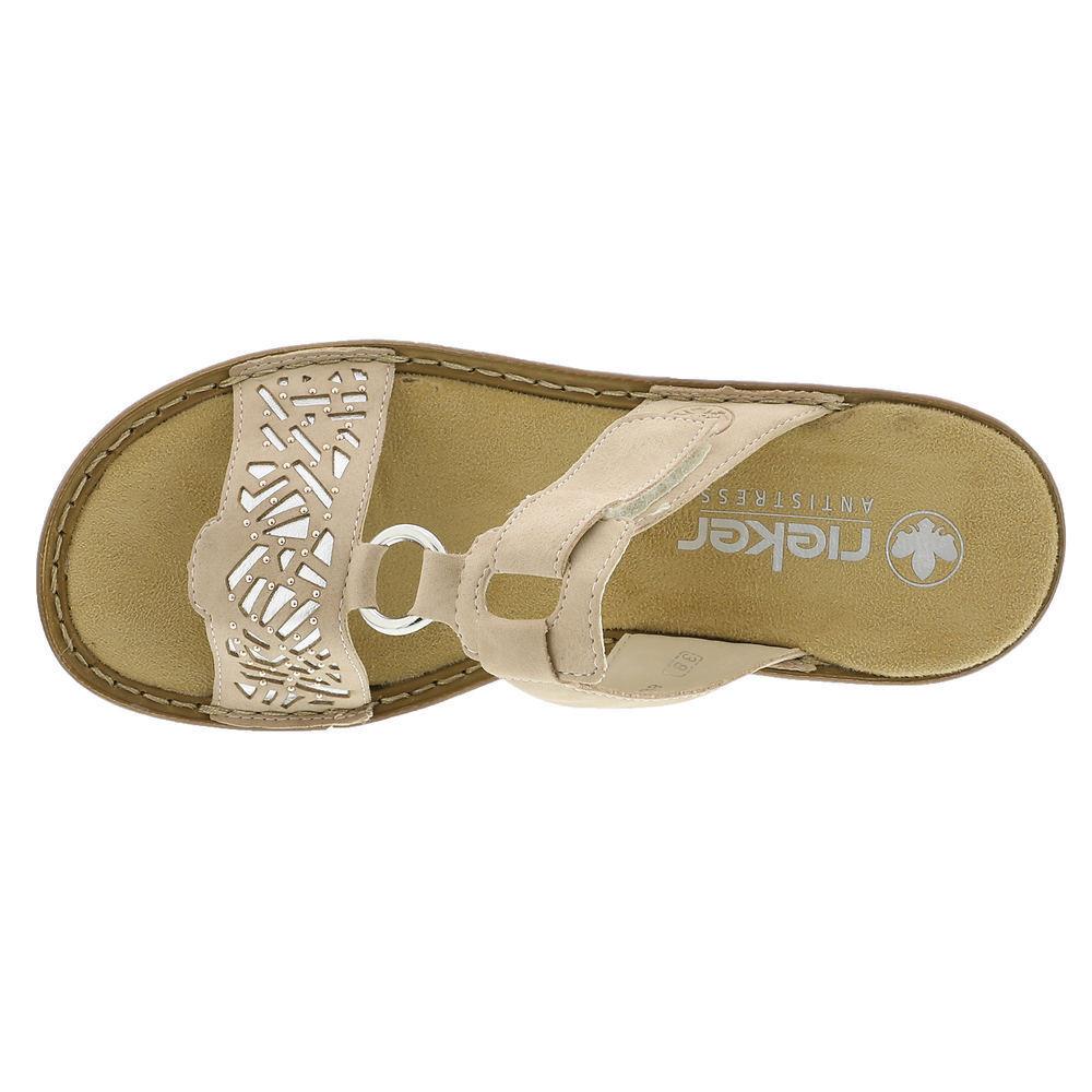 Rieker Regina 63 Women`s Sandal - Beige/Silver