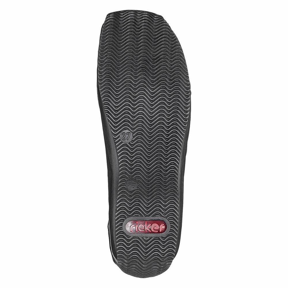 Rieker Celia L1751-00 Black Leather Womens Slip On Shoes