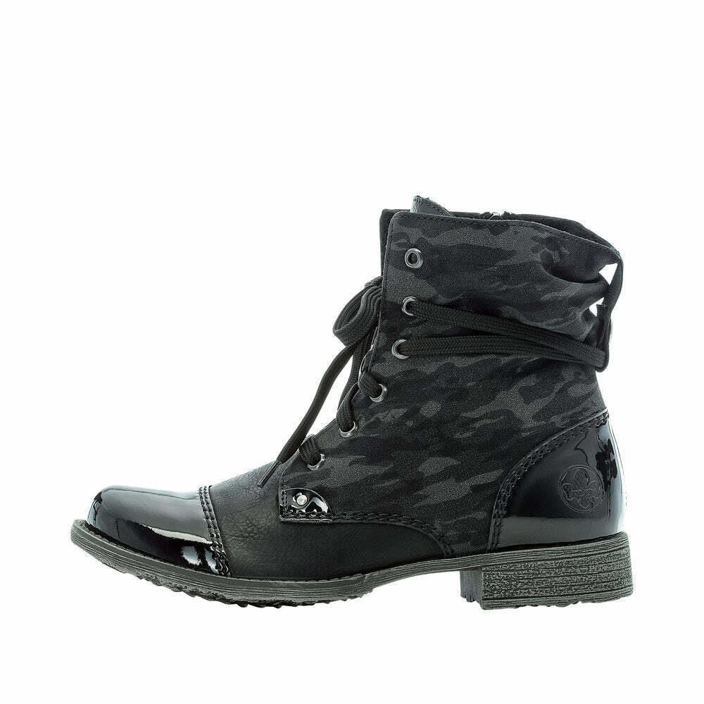 Rieker Womens Lace Up Velour Payton Comfort Boots - 70822