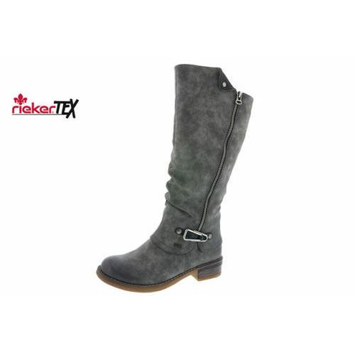 Rieker Womens Grey Knee High Zipper Boot-94652-45