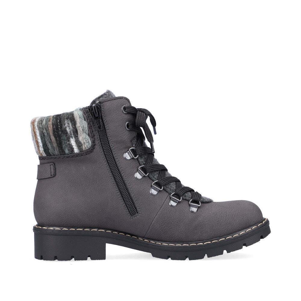 Rieker Women`s Y9131-45 Sabrina Black Waterproof Zipper Ankle Boots Size EU 42