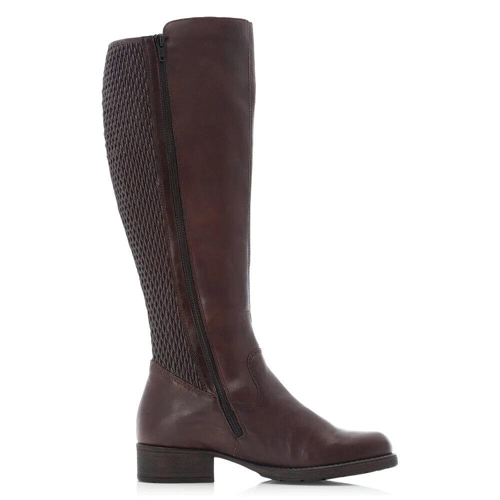 Rieker Women`s Z9591-26 Round Toe Waterproof Zipper Knee-high Boots Size EU 40