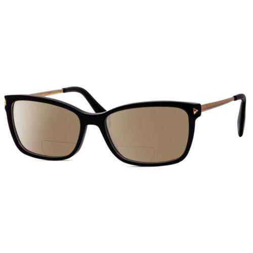 Police VPLA87 Women Cat Eye Polarized Bifocal Reading Sunglasses Black Gold 53mm