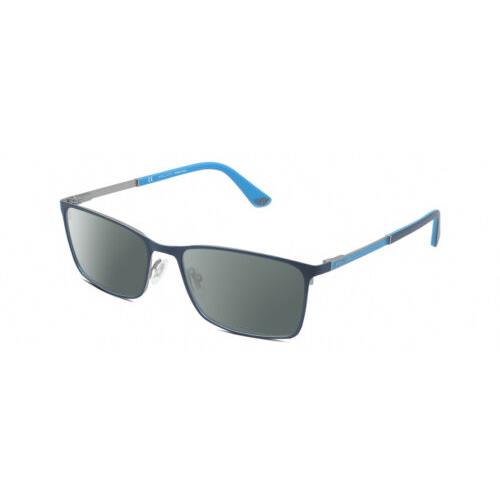 Police VPLA46 Unisex Designer Polarized Sunglasses Navy Blue Silver 56 mm 4 Opt