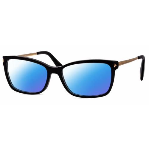 Police VPLA87 Cat Eye Designer Polarized Sunglasses in Black Gold 53mm 4 Options Blue Mirror Polar