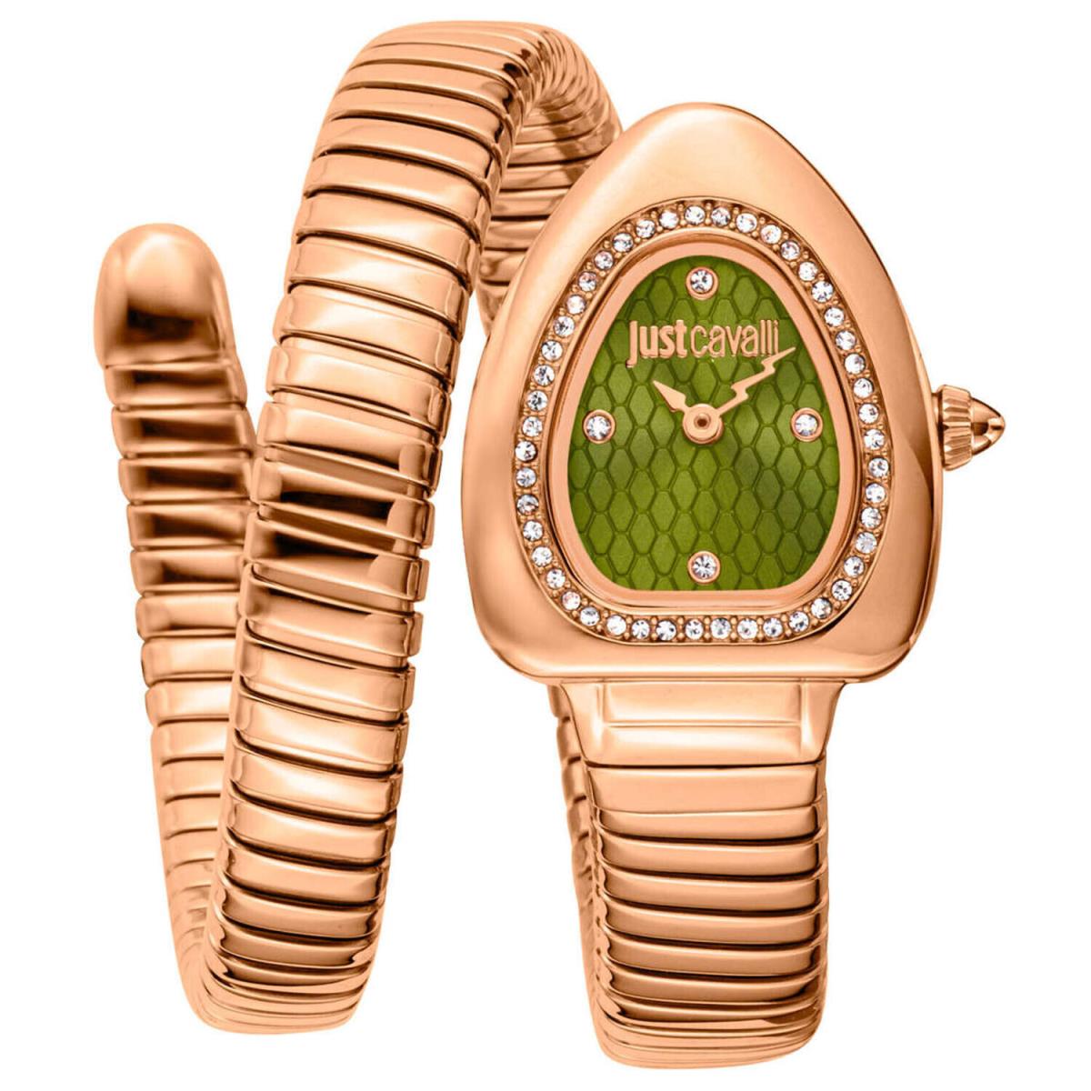 Just Cavalli Women`s Wait Green Dial Watch - JC1L249M0045