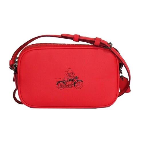 Coach X Mickey Crossbody Pouch Glove Calf Leather with 59702 Red Limited Ed