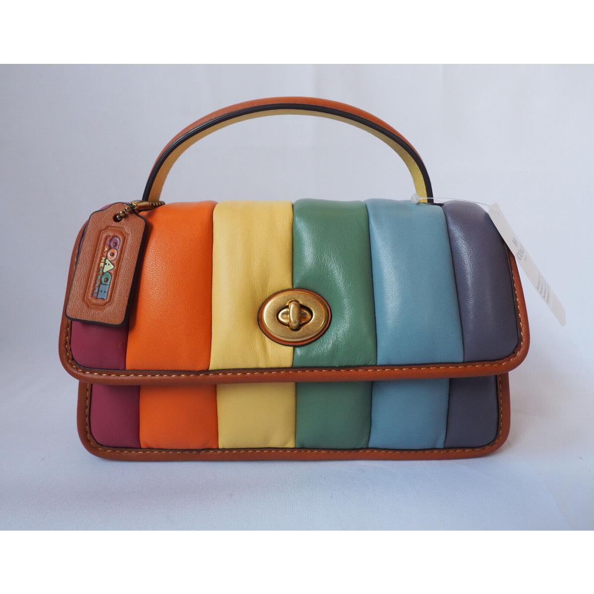 Coach Quilties Pride Rainbow Turnlock Clutch Crossbody Bag C4700