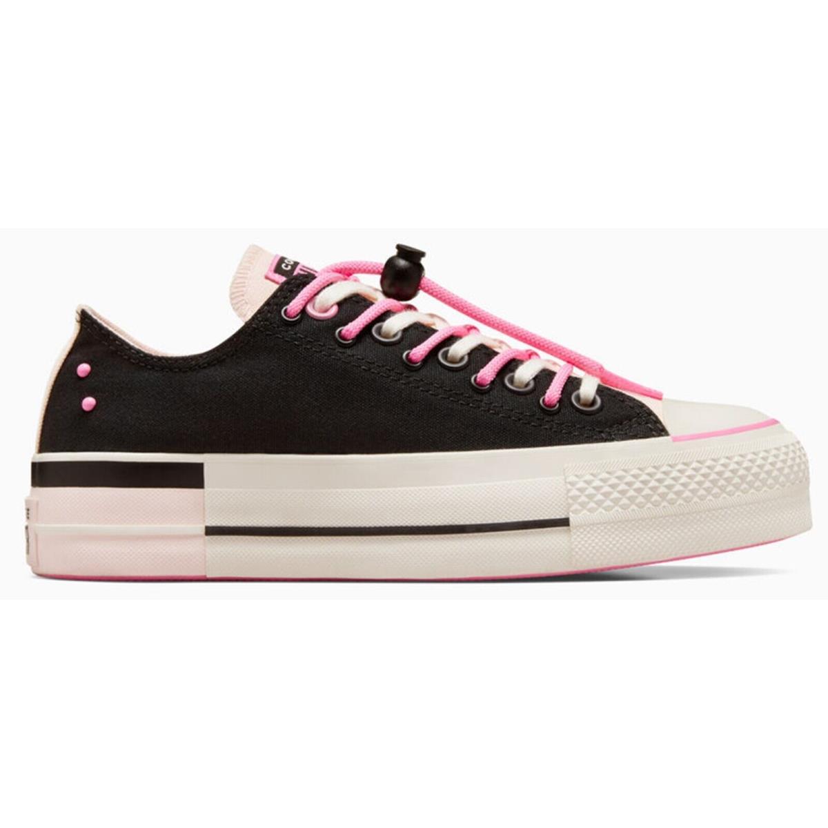 Converse Women`s Chuck Taylor All Star Lift Platform Easy On Black Pink Shoes