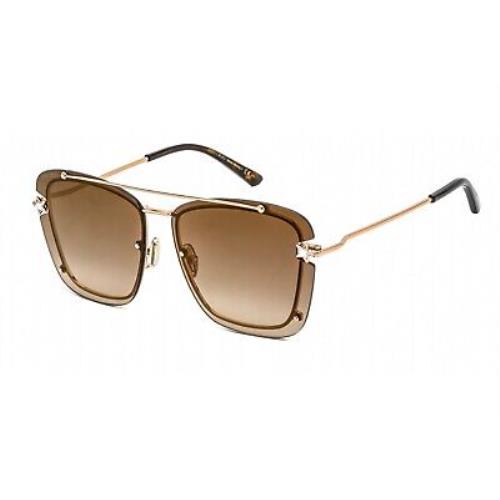 Jimmy Choo Ambra/s Ddb JL Sunglasses Gold Copper Frame Brown Gold Lenses 62mm