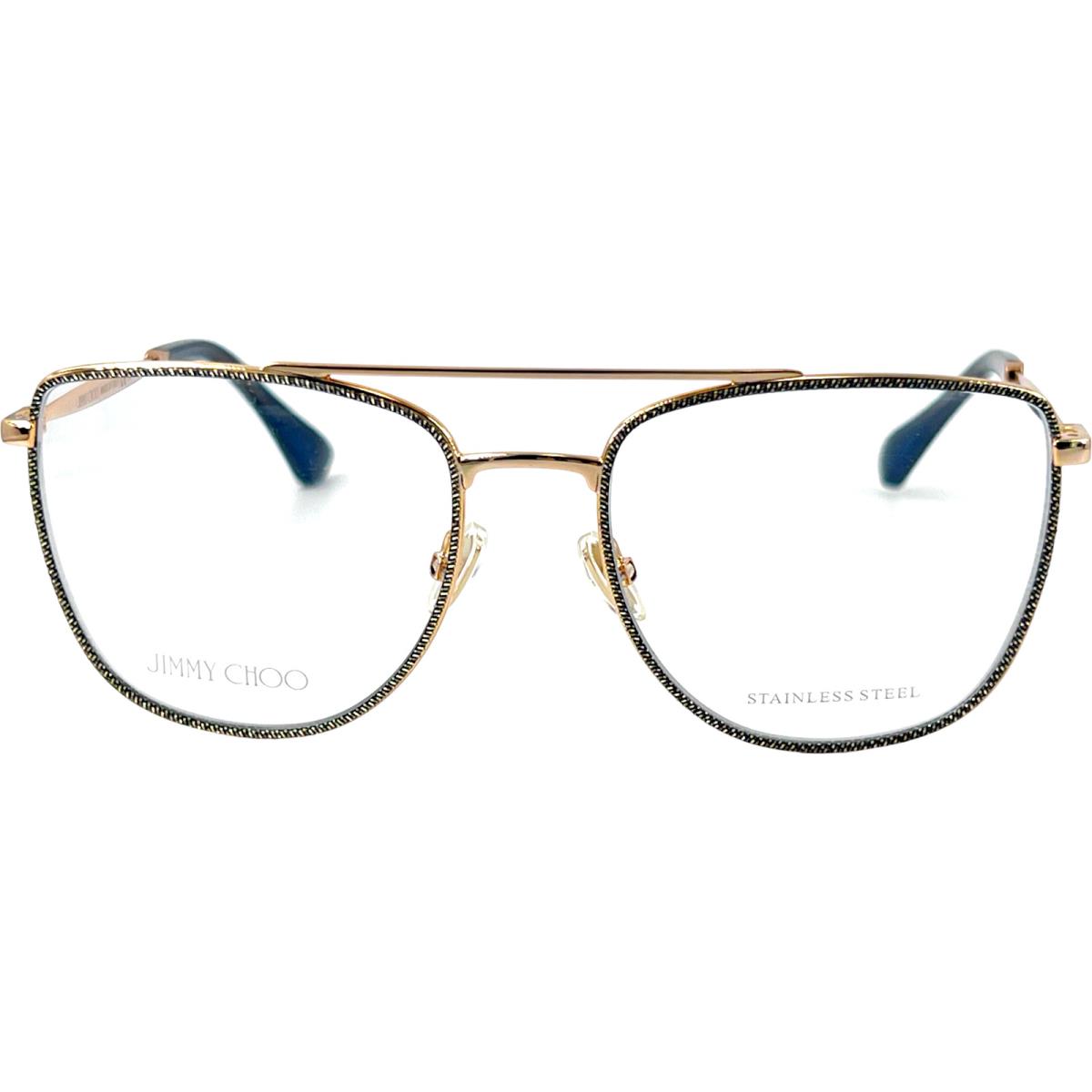 Jimmy Choo JC250 Women`s Metal Aviator Eyeglass Frame 0W8Q Gold Grey 53-18