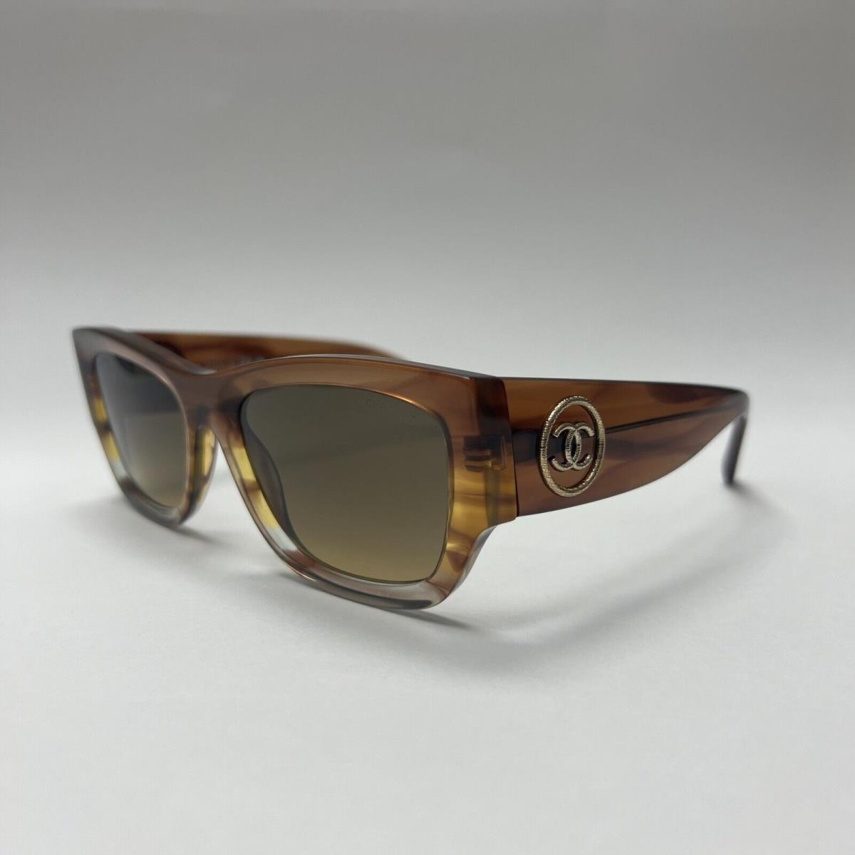 Chanel 5507 1745/11 54-19 Brown and Yellow Frame W/yellow Lens