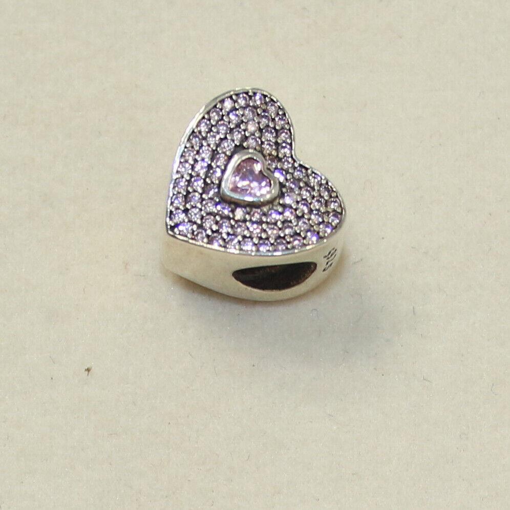 Pandora Charm Sweetheart Bead 791555CZS W Suede Pouch