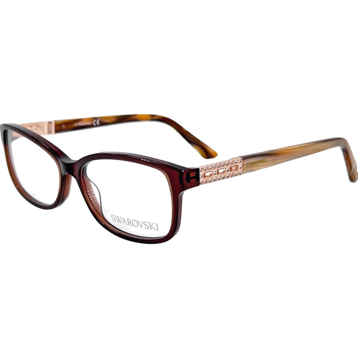 Swarovski SW5155 Foxy Women`s Plastic Eyeglass Frame 045 Lt Brown 53-14 W/case - Frame: Brown