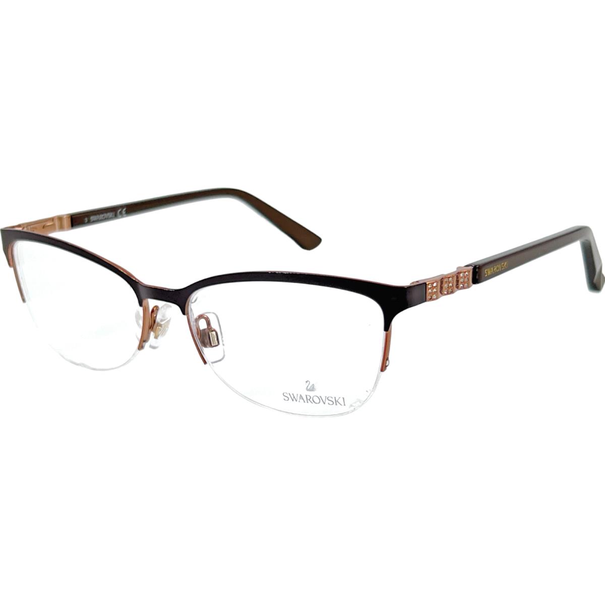 Swarovski SW5169 Good Women`s Semi Rimless Eyeglass Frame 048 Dark Brown 54-16