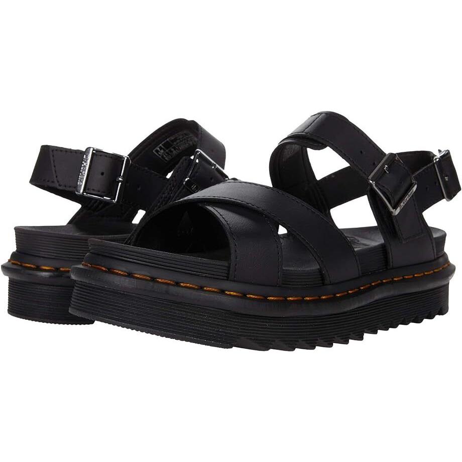 Women`s Shoes Dr. Martens Voss II Leather Strap Platform Sandals 26799001 Black