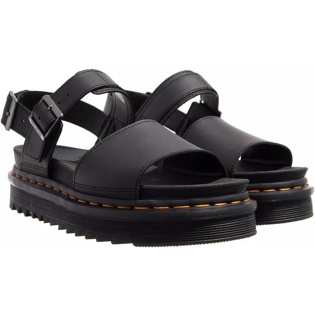 Women`s Shoes Dr. Martens Voss Leather Strap Platform Sandals 24233001 Black