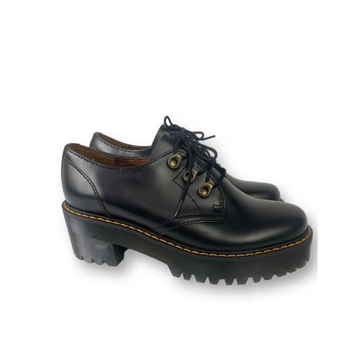 Dr Martens Womens Leona Black Platform Shoes Oxford SZ US 10 UK 8 Eur 42