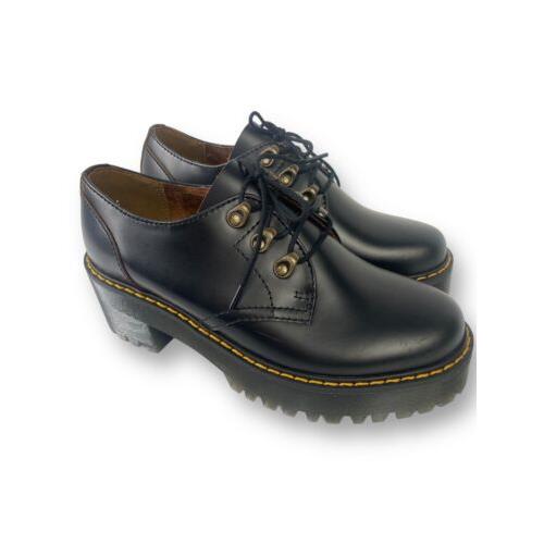 Dr Martens Womens Leona Black Platform Shoes Oxford SZ US 9 UK 7 Eur 41