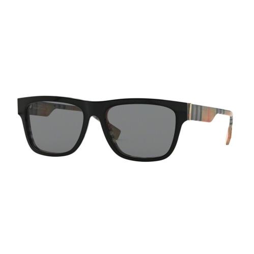 Burberry B Logo BE 4293 Black Burberry Check/grey 3806/87 Sunglasses