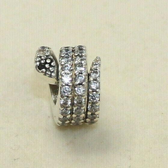 Pandora Charm Sparkling Snake Bead 791539CZ W Suede Pouch