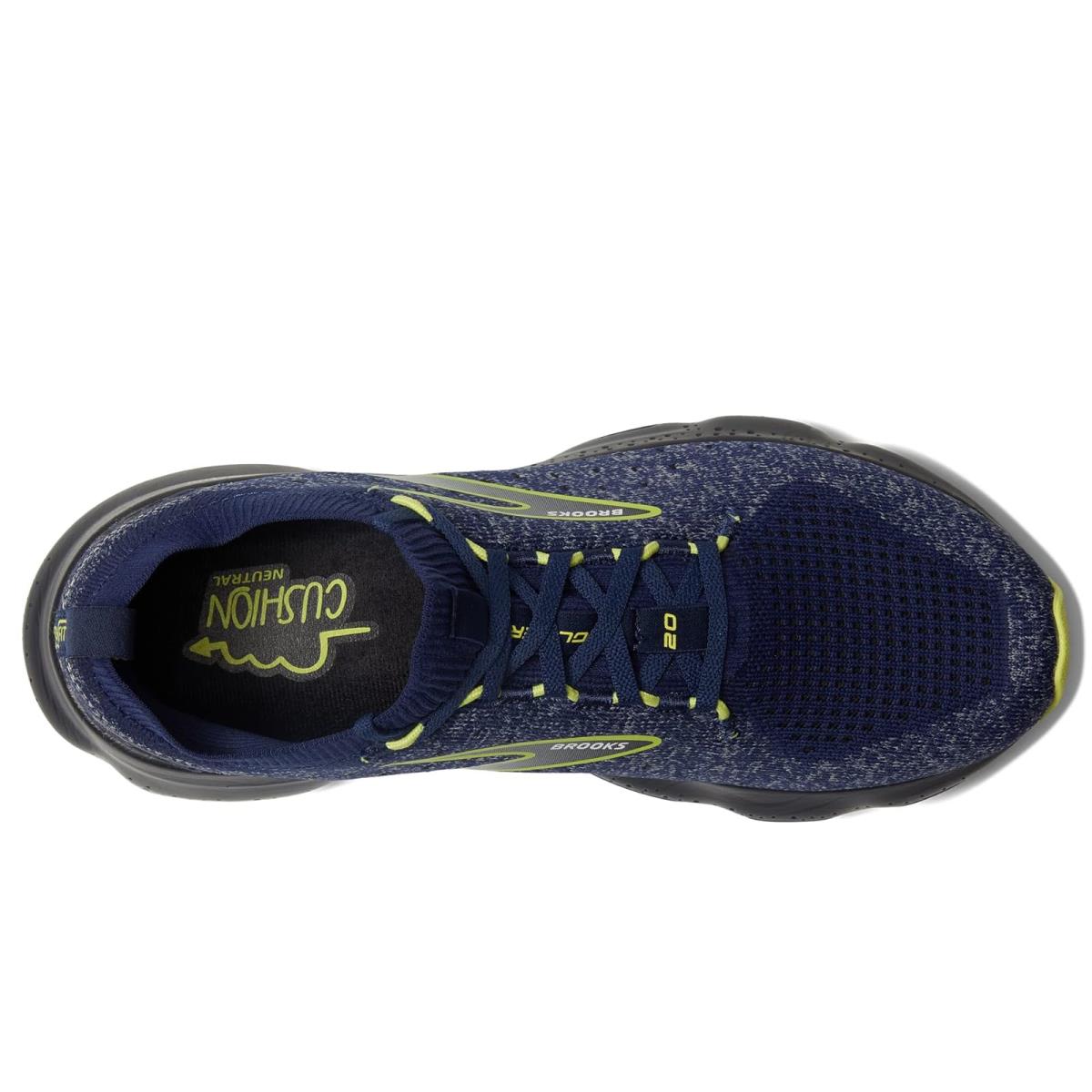 Man`s Sneakers Athletic Shoes Brooks Glycerin Stealthfit 20 Blue/Ebony/Lime