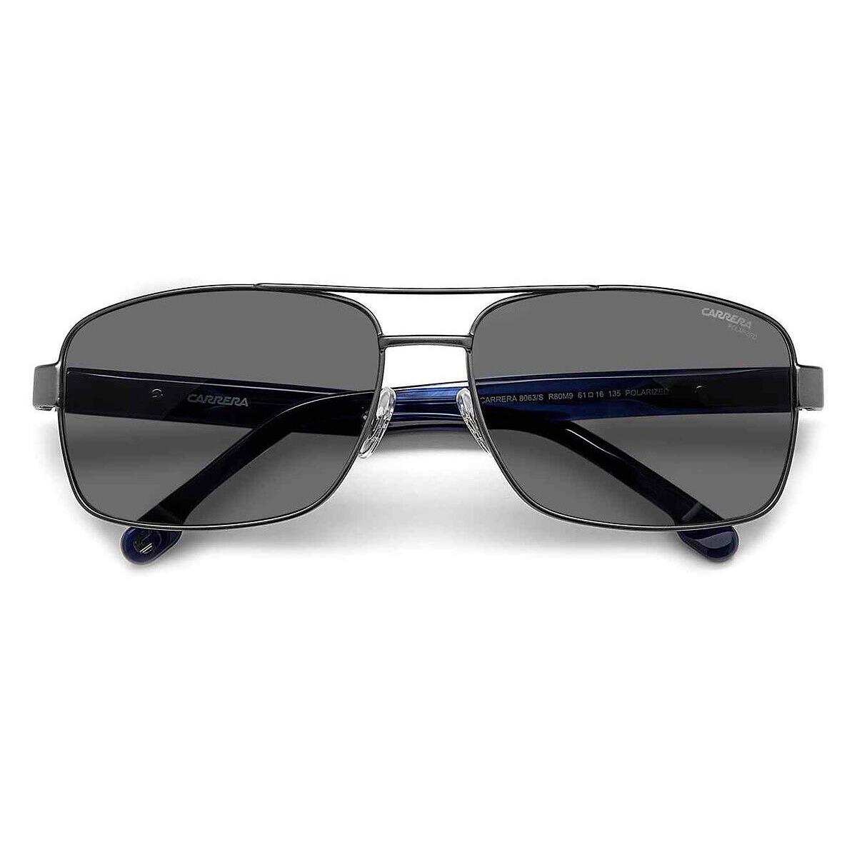 Carrera 8063/S Sunglasses Matte Dark Ruthenium Gray Polarized 61mm