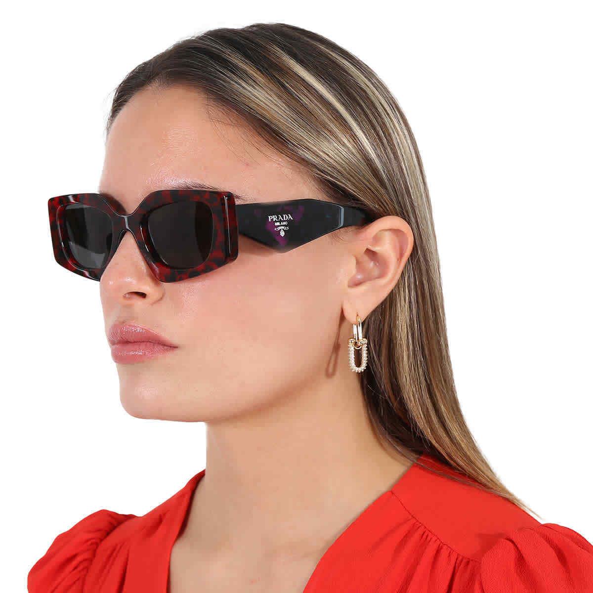 Prada Dark Gray Irregular Ladies Sunglasses PR 15YS 09Z5S0 51 PR 15YS 09Z5S0 51