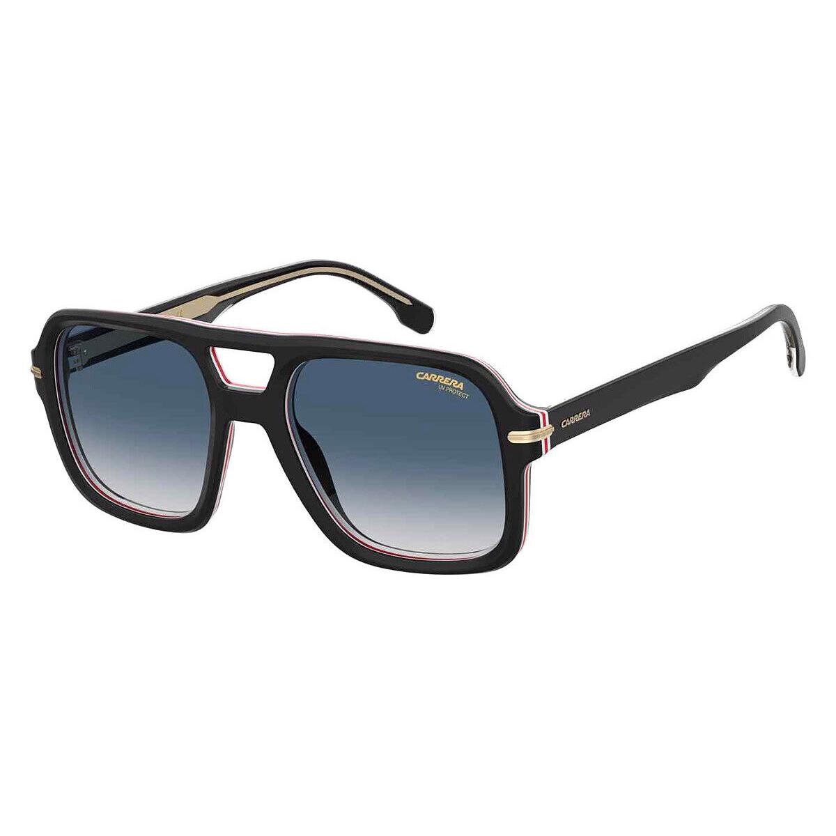 Carrera Car Sunglasses Men Striped Black / Blue Shaded 55mm