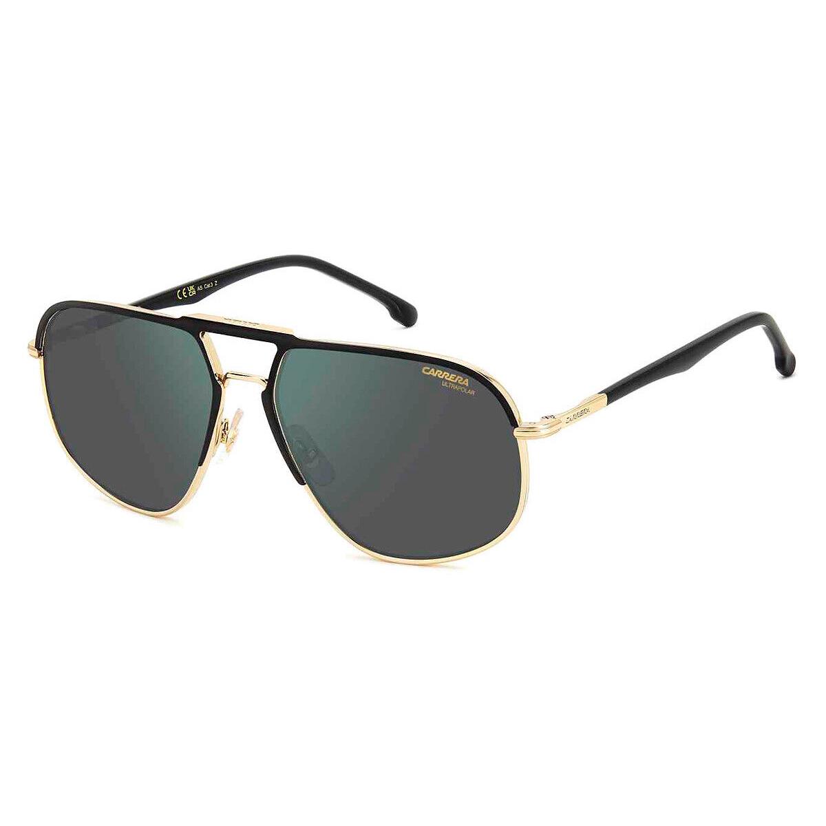 Carrera Car Sunglasses Black Gold / Green Gray Polarized HC AR