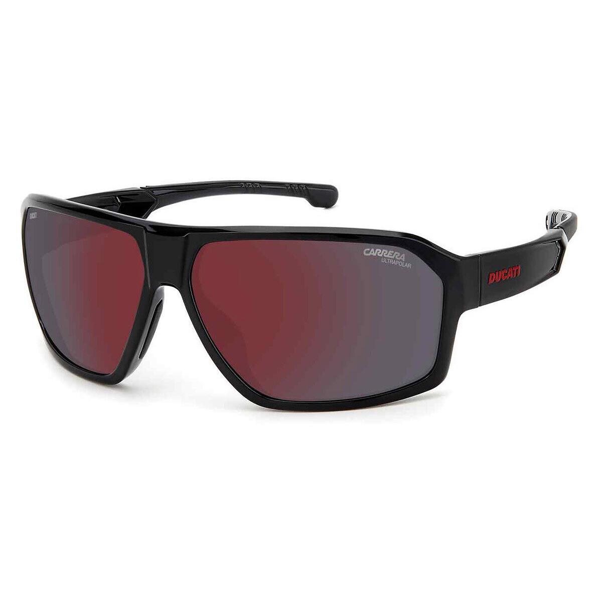 Carrera Carduc 020/S Sunglasses Men Black 66mm - Frame: Black, Lens: Red Mirrored Polarized HC