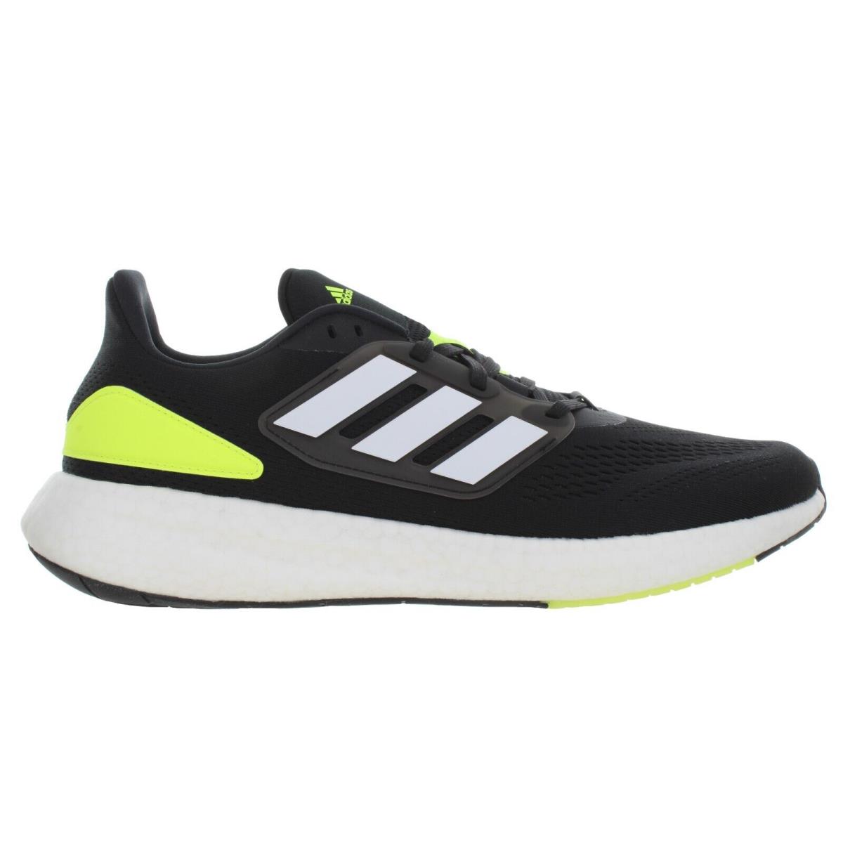 Adidas Men`s Pureboost 22 Black - Solar Yellow Running Shoes Size 12 - Core Black, Solar Yellow, Cloud White