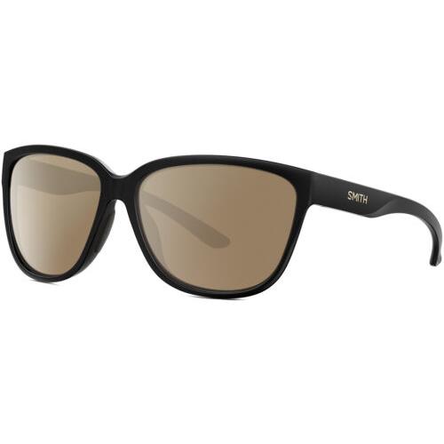 Smith Optics Monterey Womens Designer Polarized Sunglasses Black Gold 58mm 4 Opt Amber Brown Polar