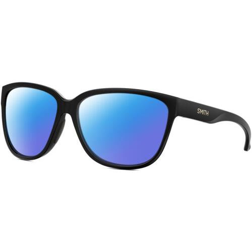 Smith Optics Monterey Womens Designer Polarized Sunglasses Black Gold 58mm 4 Opt Blue Mirror Polar