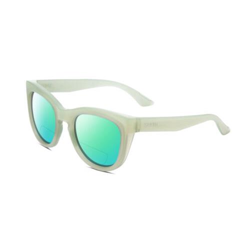 Smith Optics Sidney Women Cateye Polarized Bifocal Sunglasses Green Crystal 52mm Green Mirror