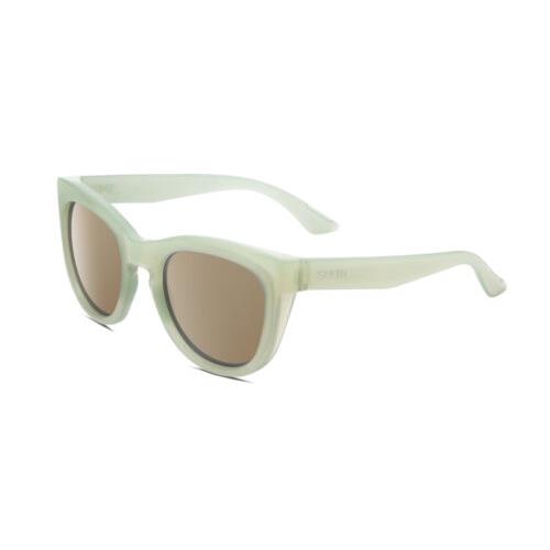 Smith Optics Sidney Womens Cat Eye Polarized Sunglasses Green Crystal 52mm 4 Opt Amber Brown Polar