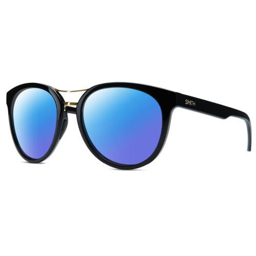 Smith Optics Bridgetown Womens Pantho Polarized Sunglasses Black Gold 54mm 4 Opt Blue Mirror Polar