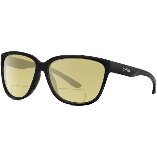 Smith Optics Monterey Womens Pantho Polarized Bifocal Sunglasses Black Gold 58mm Yellow