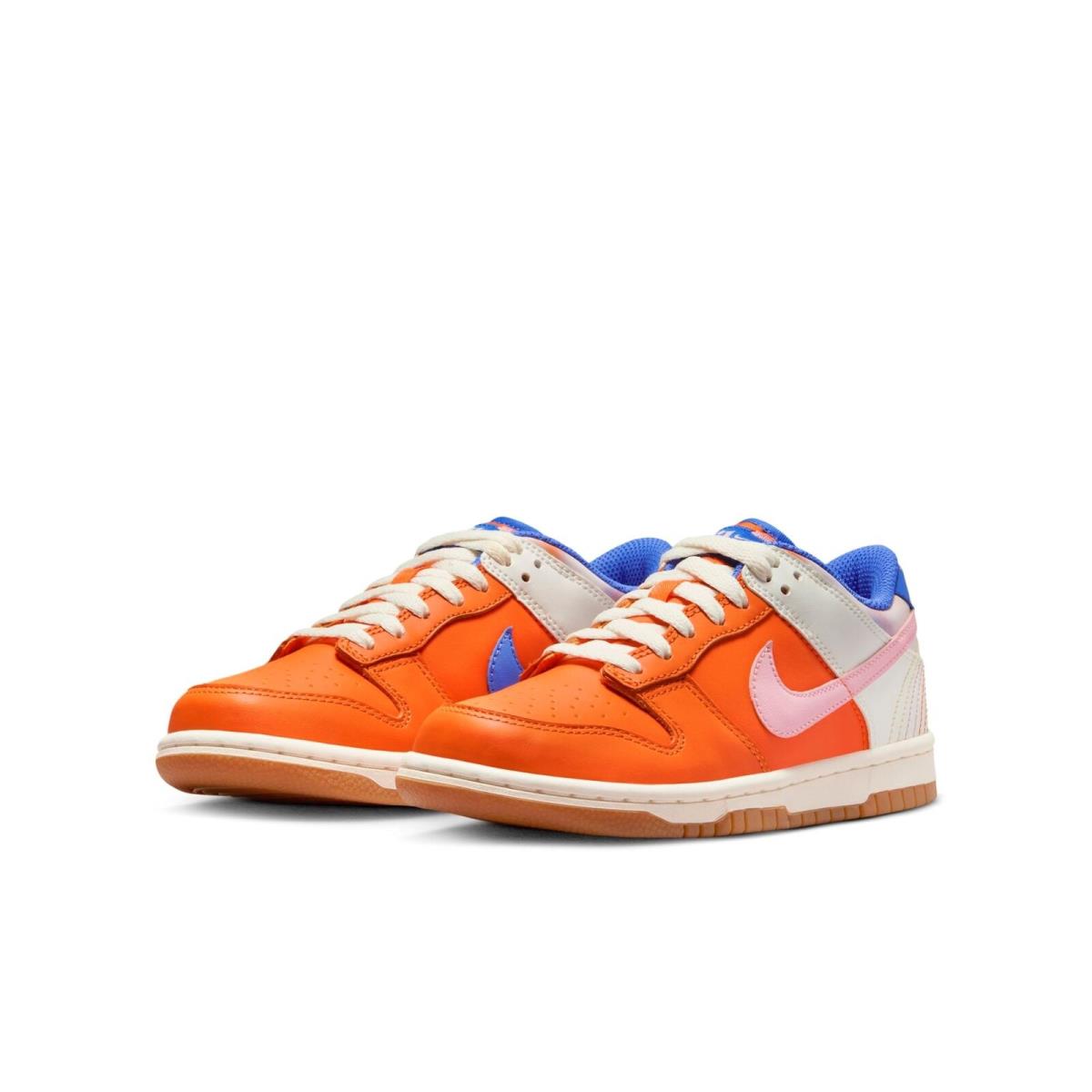 FN0600-801 Grade School Nike Dunk Low SE `everything You Need` GS - Safety Orange/Medium Soft Pink/Sail/Blue Joy