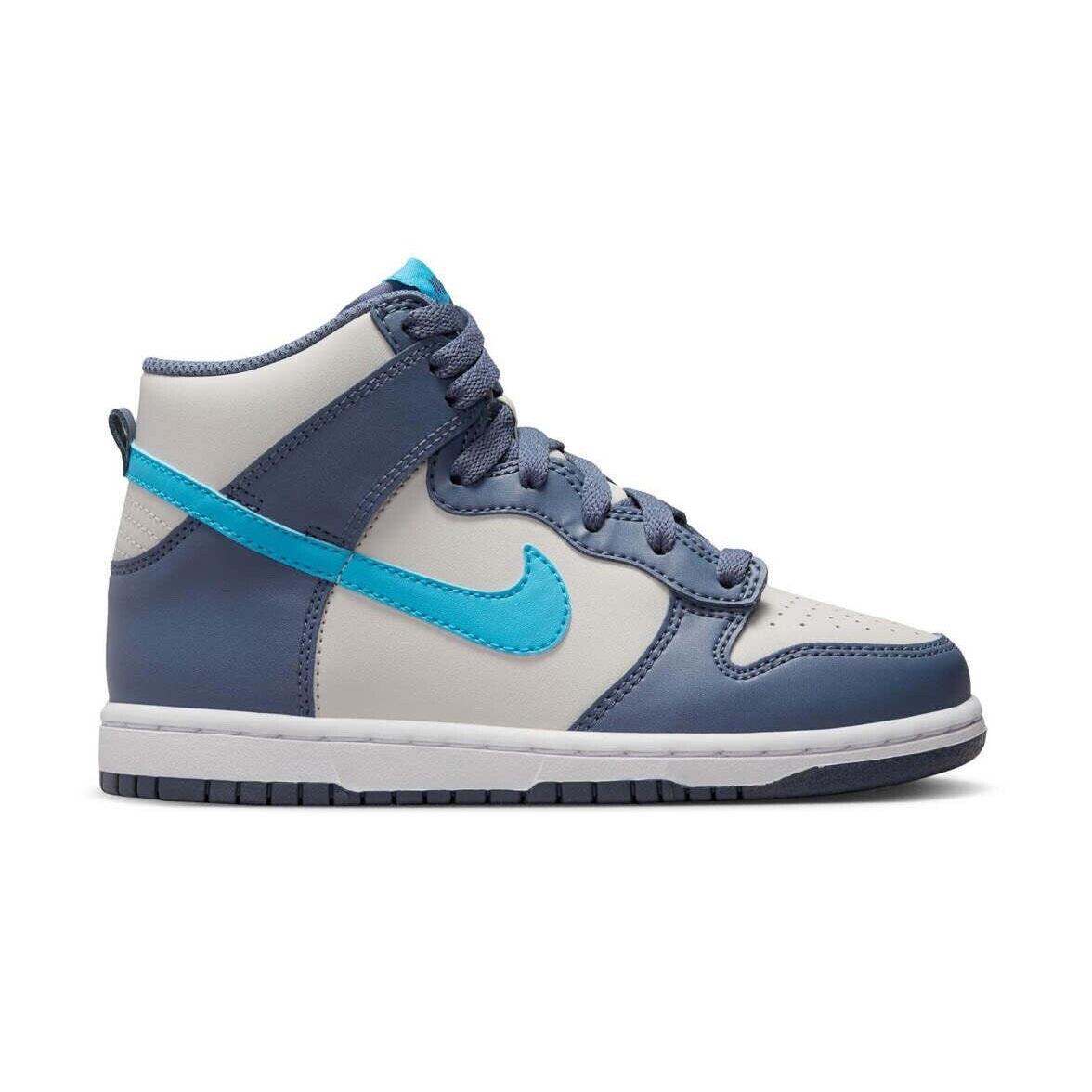 Preschool Size Nike Dunk High `light Bone Diffused Blue` DD2314 006 - Light Bone/Diffused Blue/White