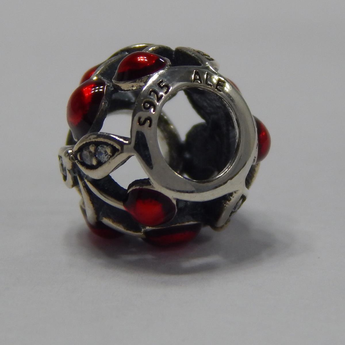 Pandora Glossy Red Enamel Sweet Cherries 791900EN73 W Suede Pouch