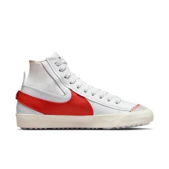 Nike Blazer Mid 77 Jumbo DH7690-100 Men`s White Total Orange Sneaker Shoes YE264 - White