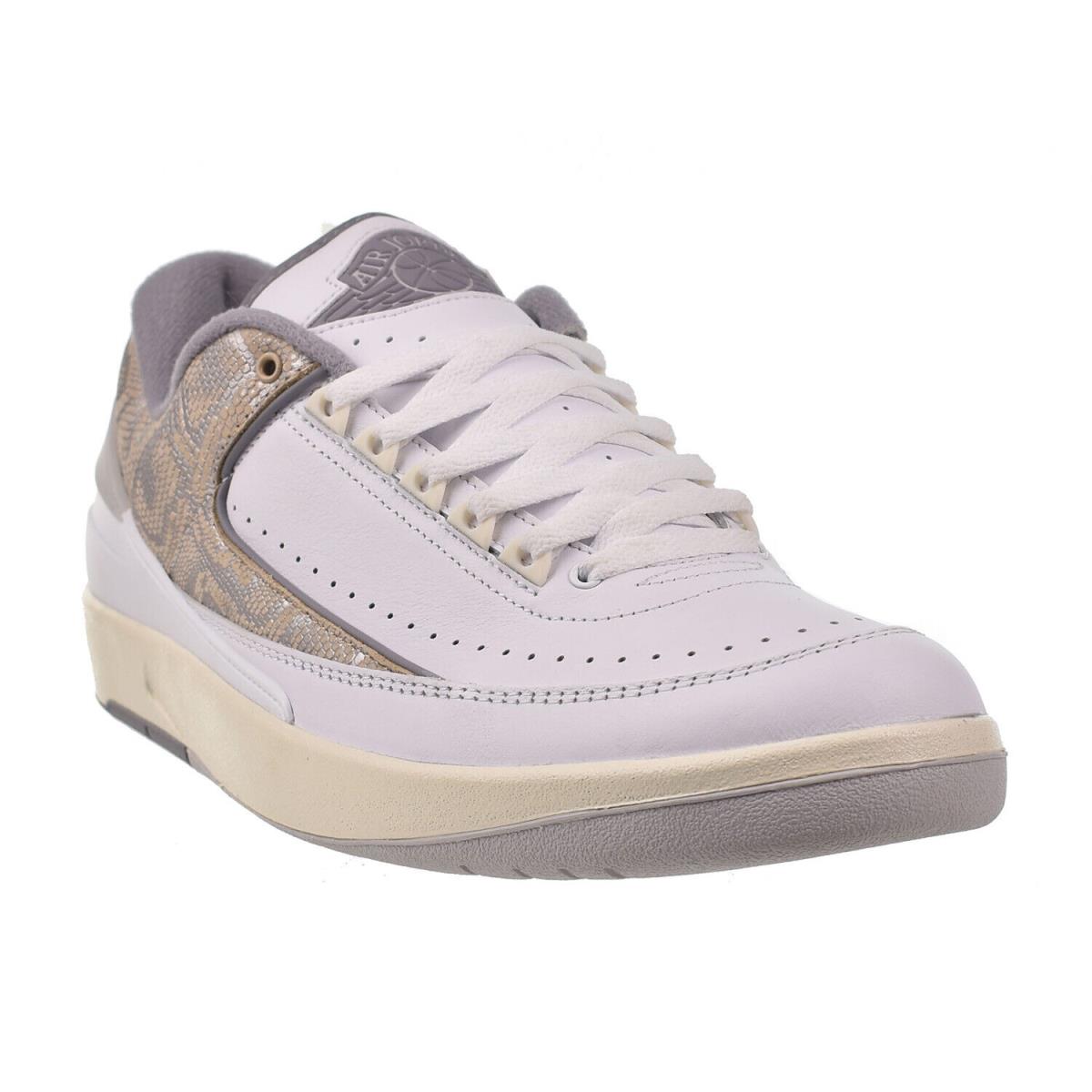 Air Jordan 2 Retro Low Python Men`s Shoes White-cement Grey DV9956-100 - White-Cement Grey