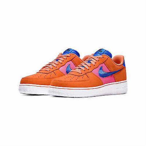 Nike Men`s Air Force 1 Low `07 LV8 Orange Trance CW7300-800 Orange/white SZ 6-15 - ORANGE TRANCE/LOTUS PINK-WHITE-PACIFIC BLUE