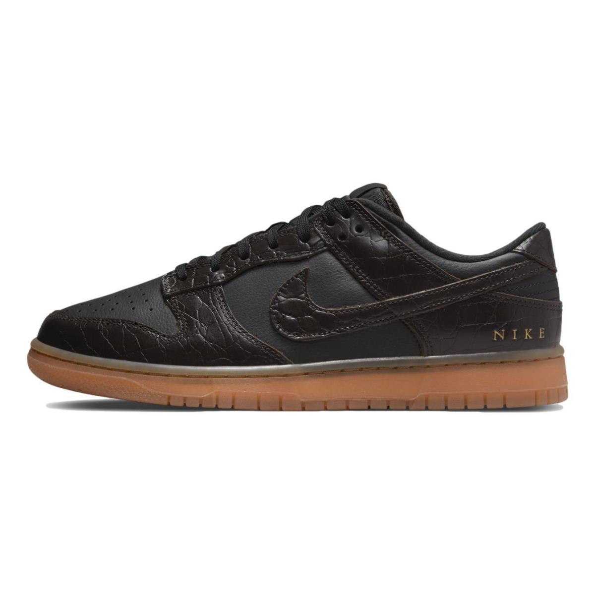 Nike Dunk Low SE Chocolate Croc` Men`s Shoes DV1024-010 - Black/Velvet Brown