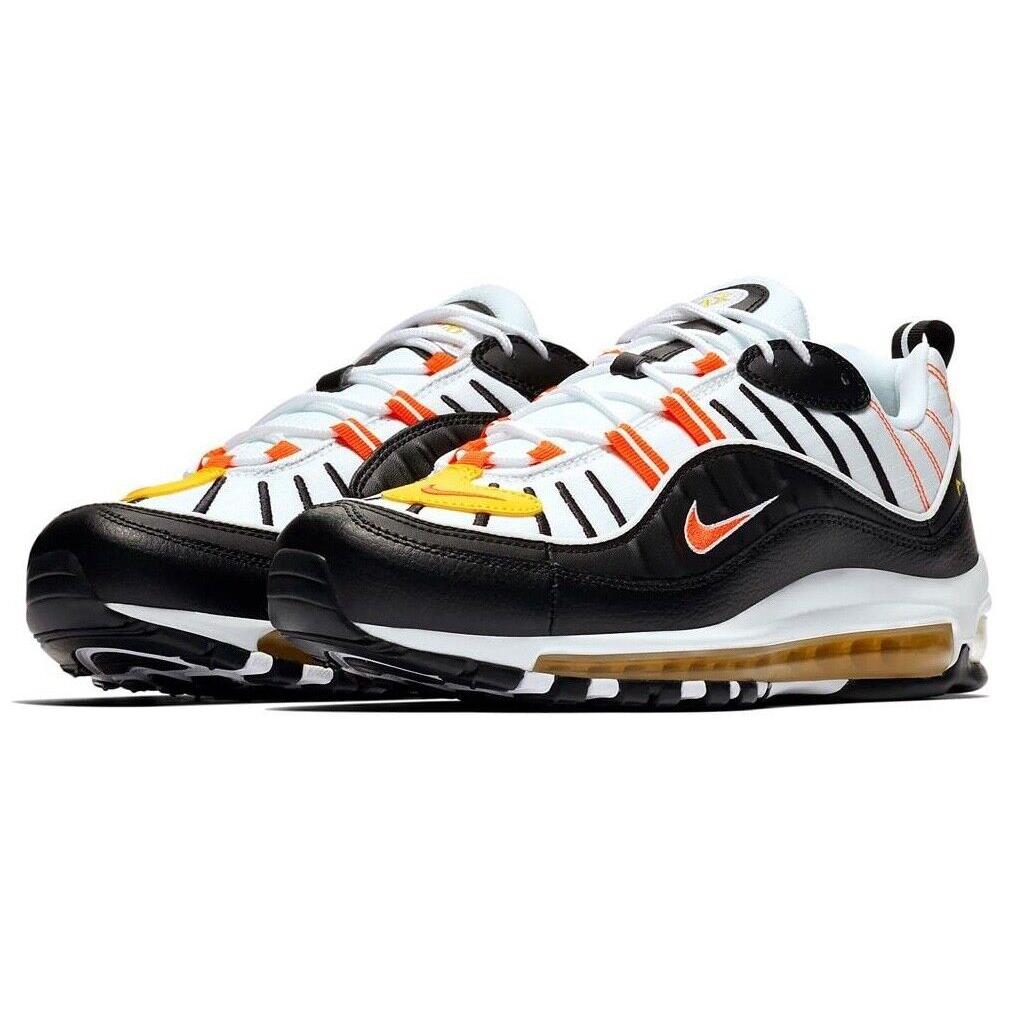 Men`s Nike Air Max 98 `chrome Yellow` 640744 016 - Black/White/Chrome Yellow/Bright Crimson