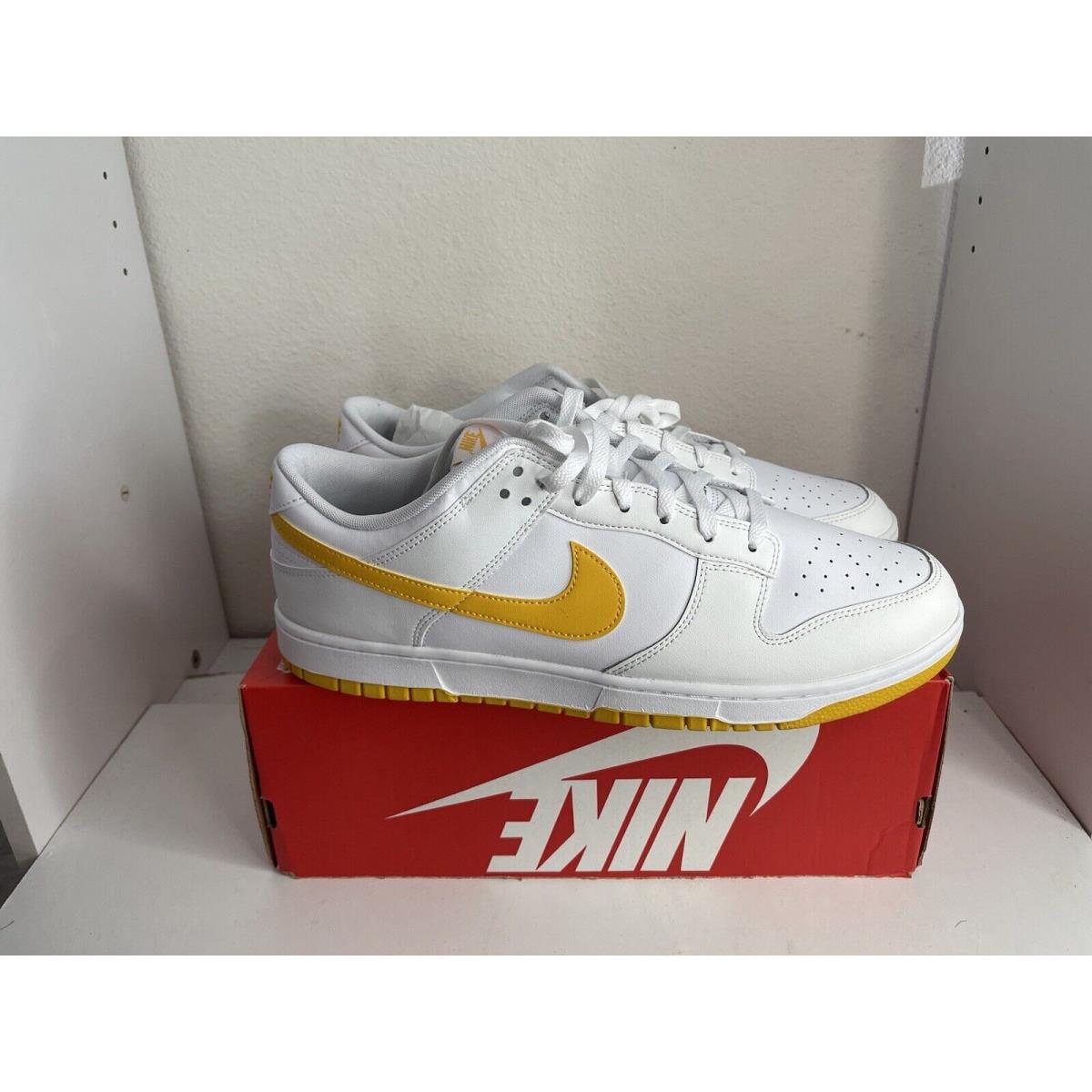 Sz 15 Mens Nike Dunk Low White/university Gold Dv0831-110 - WHITE/UNIVERSITY GOLD-SUMMIT WHITE