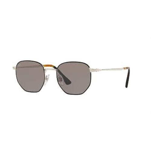 Persol PO2446S 1074R5 Silver Black Grey Irregular 52 mm Men`s Sunglasses