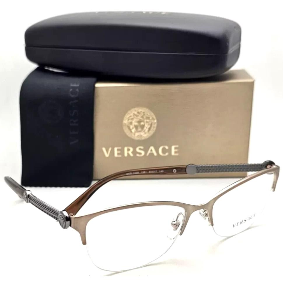 Versace Mod. 1228 1361 Pail Gold W/silver Medusa Eyeglasses 53-17 - Frame: PAIL GOLD WITH SILVER MEDUSA TEMPLES